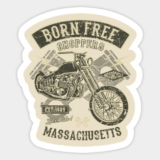 Born Free Choppers Let’s Ride Massachusetts Sticker